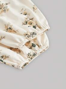 SHEIN MOD 女性花卉印花系帶前裝襯衫 - 彩色 - 查看 4