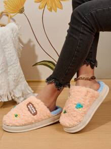 Women's Warm And Comfortable Home Slippers In Pink And Blue - Pink - View 4