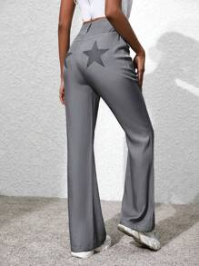 SHEIN LUNE Của phụ nữ Giải trí Dài Quần - Xám - Xem 2