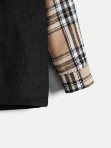 SHEIN Boys (little) Checkered Hooded Shirt - Multicolor - View 3