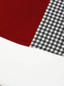 Women's Plus Size Checkered Dress - Burgundy - View 4