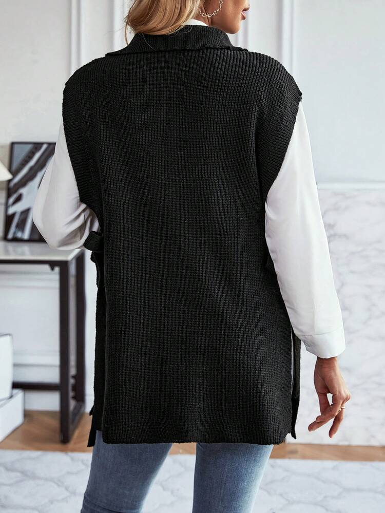 Women's Lace-up Hem Sweater Vest