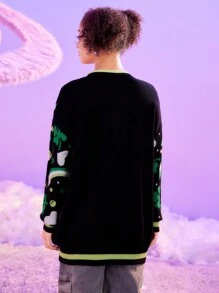 ROMWE X Care Bears 女士卡通圖案毛衣 - 綠色 - 查看 4