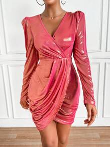 Chiquease Của phụ nữ Bọc Xù Váy bodycon - Hồng - Xem 4