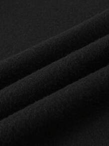 男士字母印花保暖衬里运动衫，冬季 - 黑色 - 查看 4