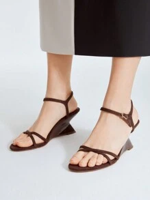 MOTF PREMIUM WEDGE HEEL ANKLE STRAP SANDALS - Brown - View 10