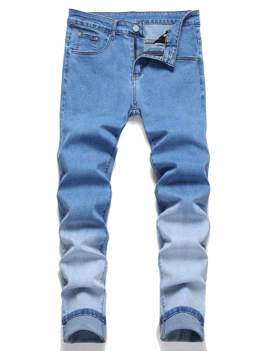 Manfinity Homme Nam Biến đổi dần Quần jean Straight - Rửa nhẹ - Xem 1