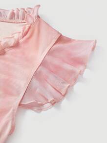 SHEIN MOD Women's Ruched Bust Layered Asymmetric Hem Dress - Pink - View 3