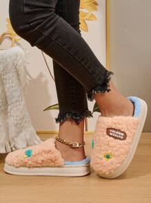 Women's Warm And Comfortable Home Slippers In Pink And Blue - Pink - View 7