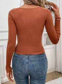 SHEIN Frenchy 毛衣套頭 - 鏽棕色 - 查看 2