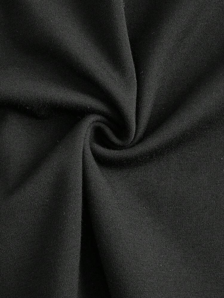 Mesh Contrast Long Sleeve Dress