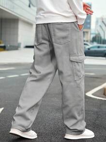 Manfinity EMRG Jeans De Carga De Color Sólido Para Hombre Con Ajuste Suelto