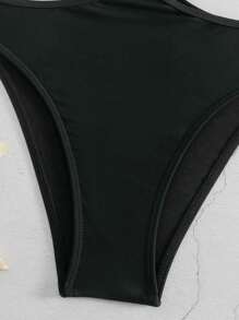 SHEIN X Lily May Mac 女款無肩帶比基尼上衣和繫腰帶泳衣套裝 - 彩色 - 查看 9