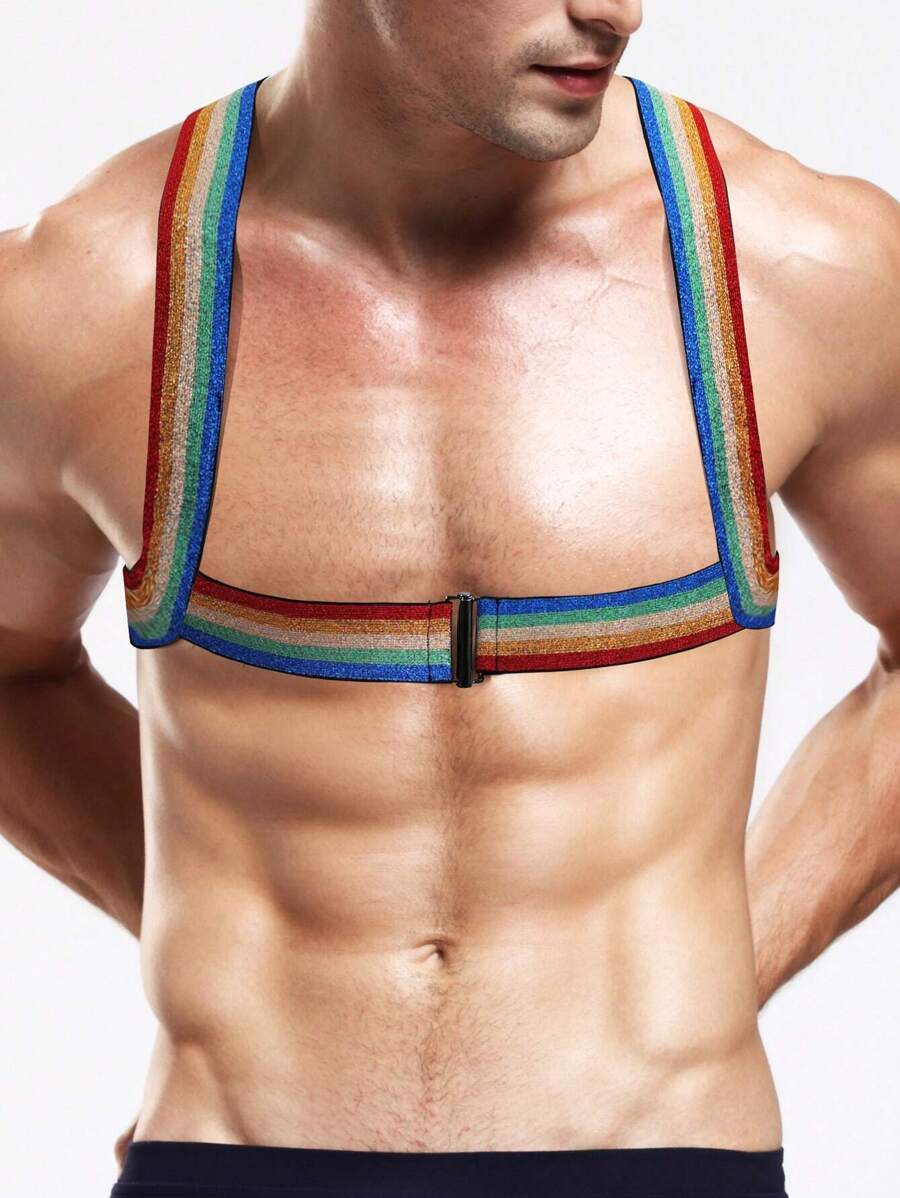 男性彩虹條紋內褲配件