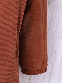 SHEIN Dziewczęca kurtka termiczna z kapturem, zamkiem błyskawicznym i kołnierzem, zimowa