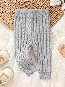 女嬰休閒簡約百搭毛衣褲 - 灰色 - 查看 1