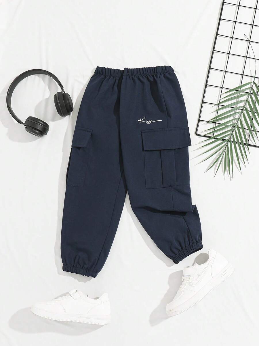 SHEIN 幼童男孩時尚休閒貨物褲