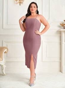 Modelyn Conjunto De Dos Piezas Para Mujer De Talla Grande, Chaqueta Con Volantes Y Falda Con Abertura En El Dobladillo.