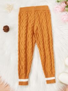 SHEIN Pantaloni A Maglia A Coste Per Bambine