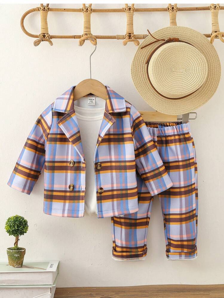Baby Boys' Plaid Gentleman Suit Set