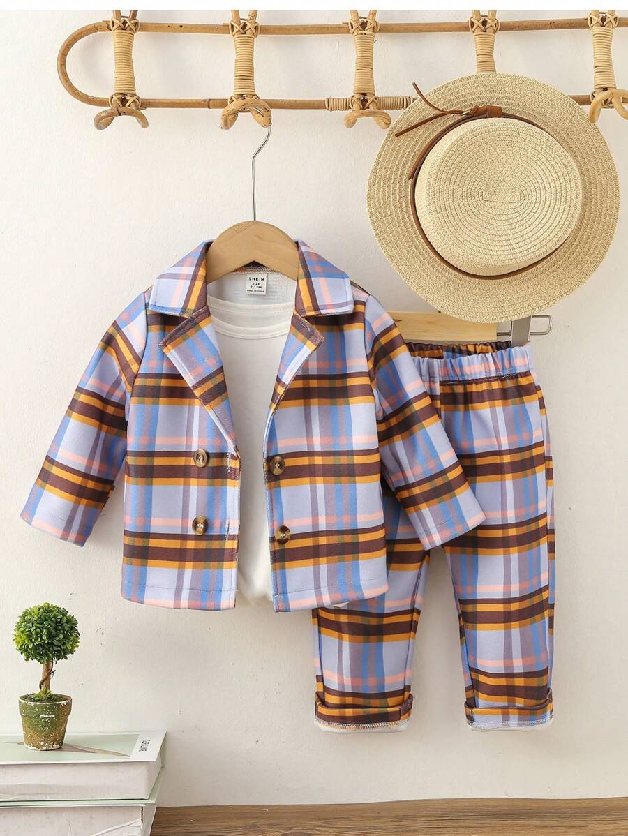 Baby Boys' Plaid Gentleman Suit Set - Multicolor - View 1