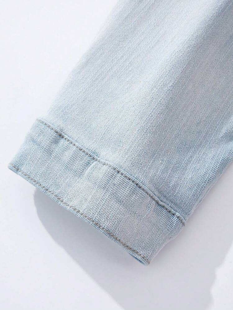 Ombre Flap Pocket Denim Jacket