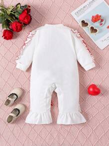 Baby Meisjes Liefelijk Geprint Elegant Jumpsuits Met Kant , Voor Herfst/Winter