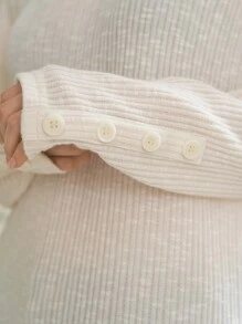 DAZY 女款純色修身圓領羅紋羈絆 T 卹 - 米色 - 查看 13