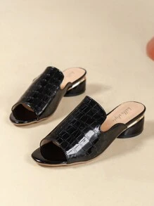 Women's High Heel Alligator Agitation Open Toe Sandals