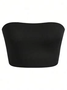 Calvaya 3 cái/bộ Kích thước lớn Của phụ nữ Màu thuần Áo không dây - Nhiều màu - Xem 3