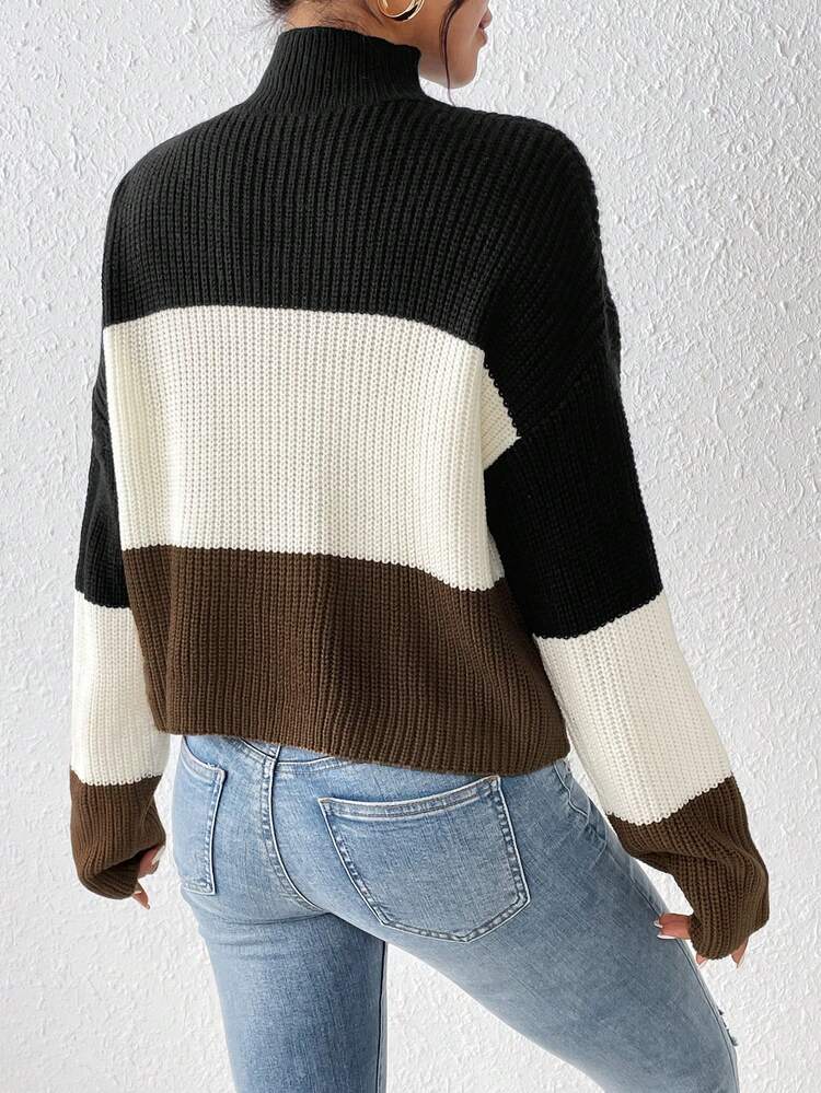 Versatile Casual Crossed Design Knit Pullover Fall Winter Sweater