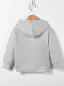 男童蜘蛛網印花連帽衛衣 - 灰色 - 查看 2