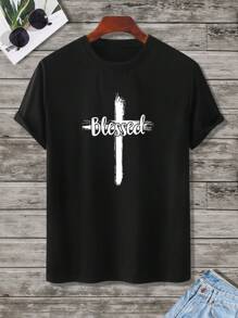 Manfinity LEGND Men's Letter Printed T-shirt