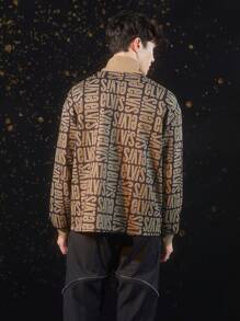 Elvis Presley X SHEIN Men's Letter Printed Half-zip Sweatshirt With Zipper