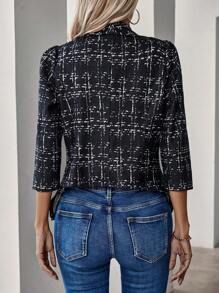 SHEIN Clasi 女式短毛呢外套 - 黑色 - 查看 2