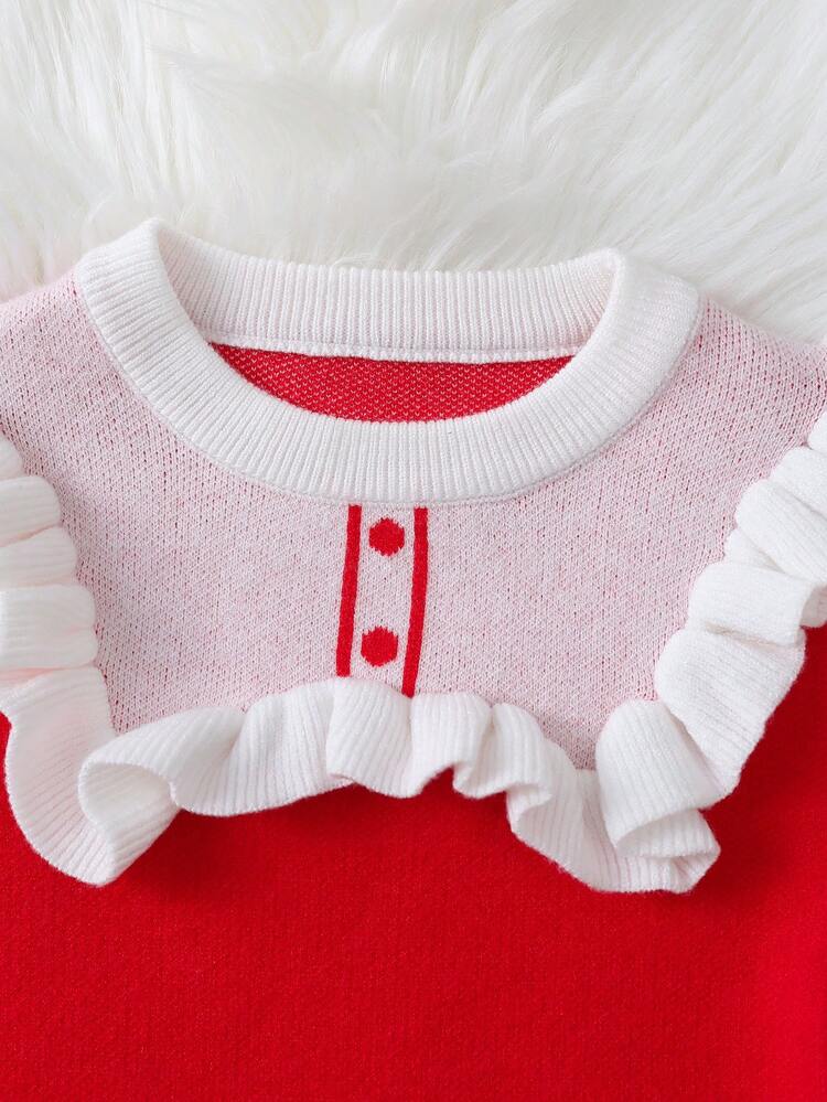 Baby Girls' Color Block Knitted Sweater Dress