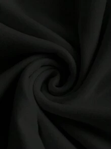 SHEIN BASICS 女修身立領長袖 T 卹 - 黑色 - 查看 8