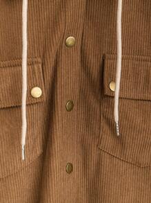 Celure 大尺碼女款拼色束口連帽夾克 - 咖啡棕 - 查看 3