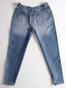 SHEIN Essnce Straight Leg Jeans - Light Wash - View 2