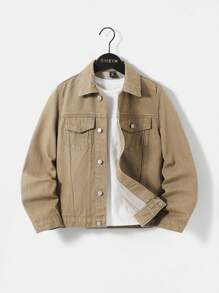 SHEIN Tween Boy Loose Fit Denim Cargo Outfit, Casual