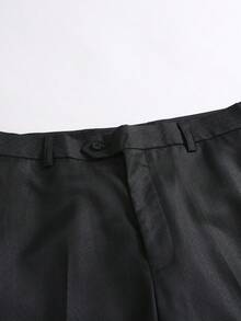 Manfinity Mode 男士休閒錐形西褲,帶有斜口袋 - 黑色 - 查看 6