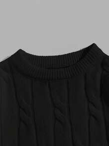 EASEVO Plus Size Men's Casual Solid Color Knit Sweater, Autumn/Winter