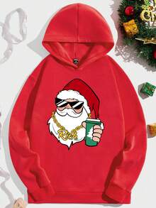 Manfinity Homme Men's Christmas Printed Hoodie - Red - View 3