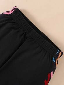 Trẻ sơ sinh In thư Nhiều màu Vá lại Áo nỉ Và Khối màu Dài Quần Bộ , Thích hợp Đối với Mặc hàng ngày , Đường phố , Thời gian rảnh rỗi , Mùa Xuân , Mùa thu , Mùa Đông - Màu Đỏ Sâu - Xem 7