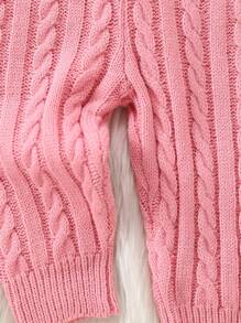 女嬰粉紅休閒簡約百搭毛衣褲