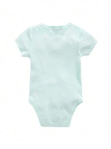 Baby Girl Summer Short Sleeve Unicorn Print Bodysuit - Multicolor - View 2