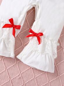 Baby Meisjes Liefelijk Geprint Elegant Jumpsuits Met Kant , Voor Herfst/Winter