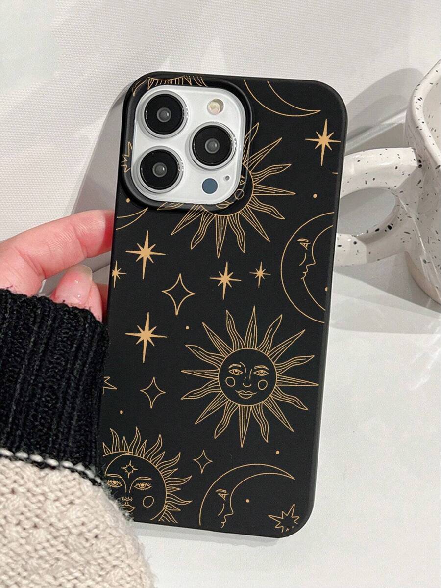 Maryam Alam Artist Dark Sun Moon Star Black Anti-Fall Mobile Phone Case Mobile Phone Protective Case, Holiday - Black - View 1