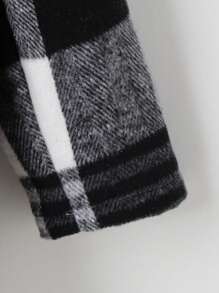 Warmer, Langärmliger Karierter Wollmantel Für Baby-jungen - Schwarz - Übersicht 4