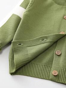 全新的秋冬男孩毛衣套裝,帶有文字圖像 - 綠色 - 查看 7